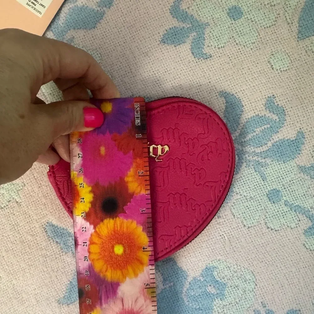 NWT *Juicy Couture* Monogram Fuchsia Heart Coin Pouch